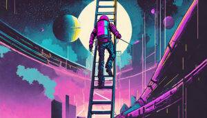 Climbing A Tall Ladder To Space.