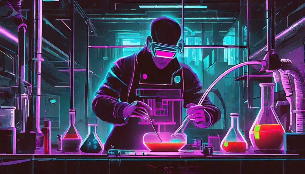 Worker Creating A Secret Sauce In A Lab Environment