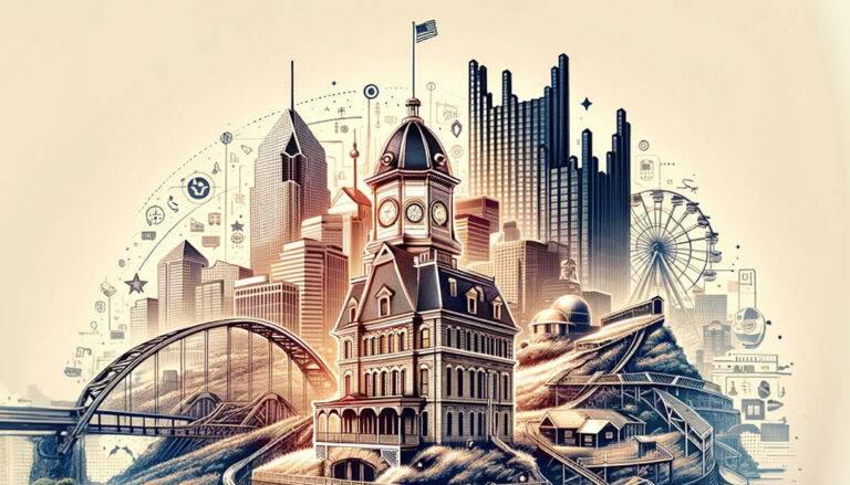 Illustration Of Famous Pittsburgh Landmarks