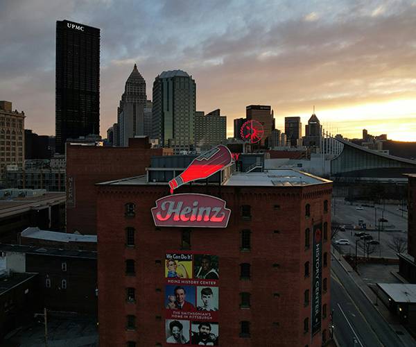 Sunset view of Pittsburgh's Heinz History Center