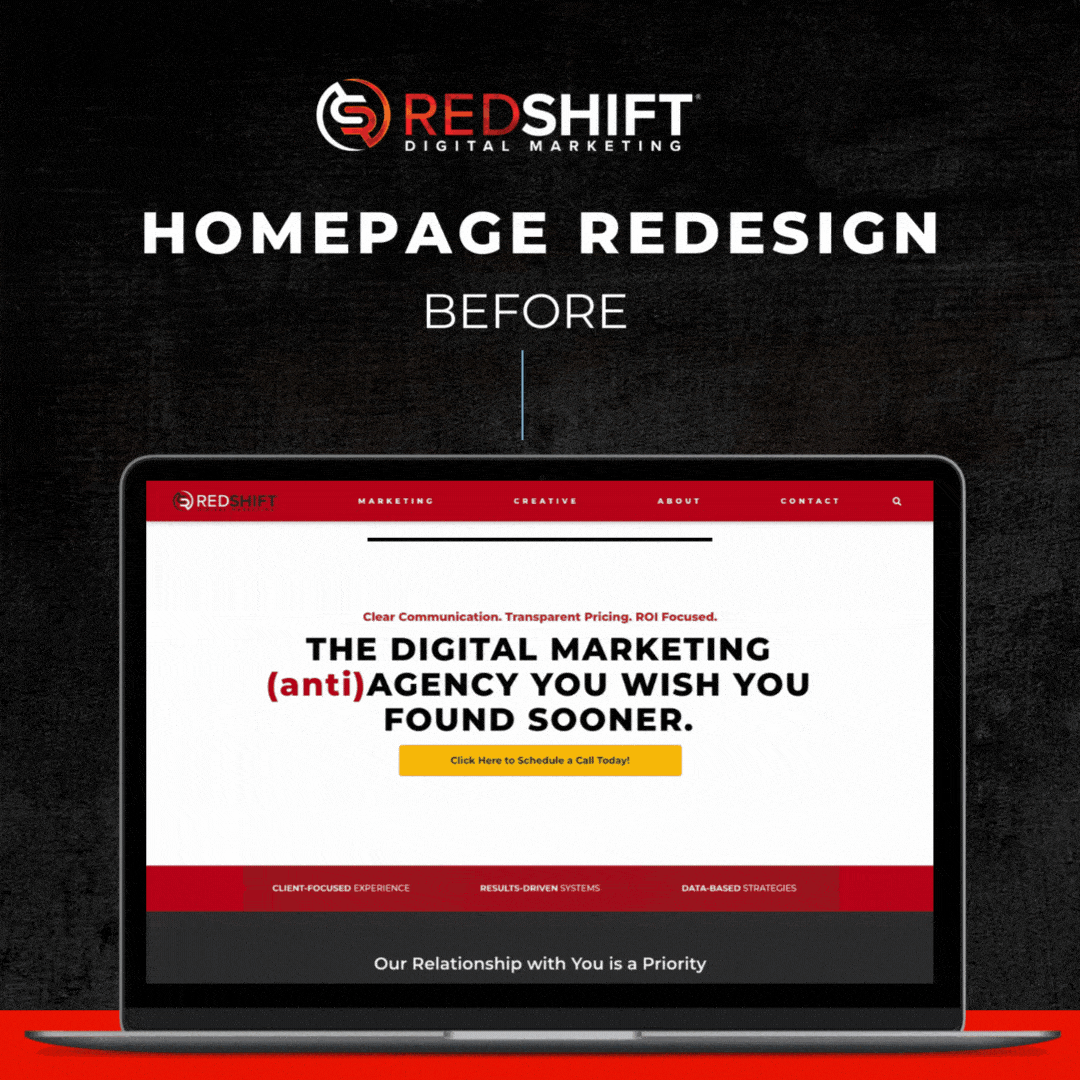Before And After Shot Of The Redshift Website Redesign