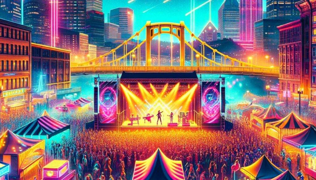 Illustration Of Concert In Downtown Pittsburgh