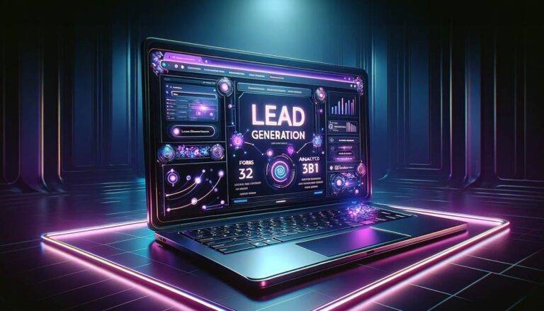 Laptop Showing Lead Generation Growth